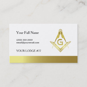 Guld Masonic Business Card-mall Frimursverk Visitkort