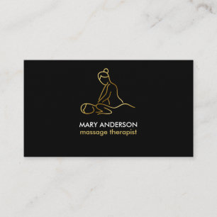 Guld Massage Terapeut Massör Spa Visitkort