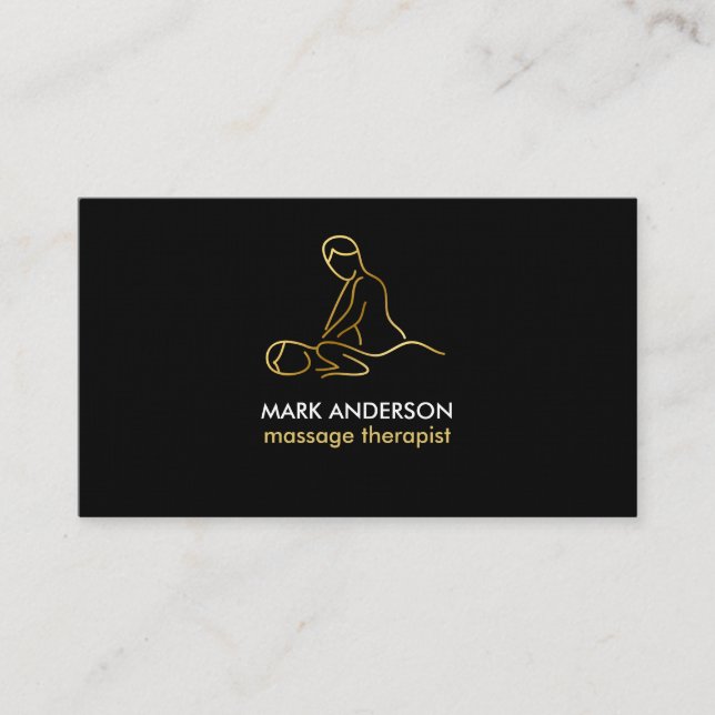Guld Massage Terapi Masseuse Spa Visitkort (Framsida)