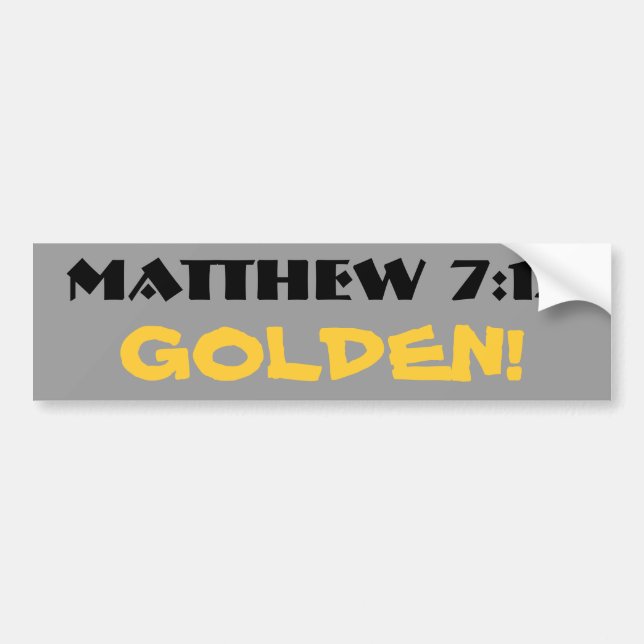 Guld- Matthew 7:12! (härska), Bildekal (Framsidan)