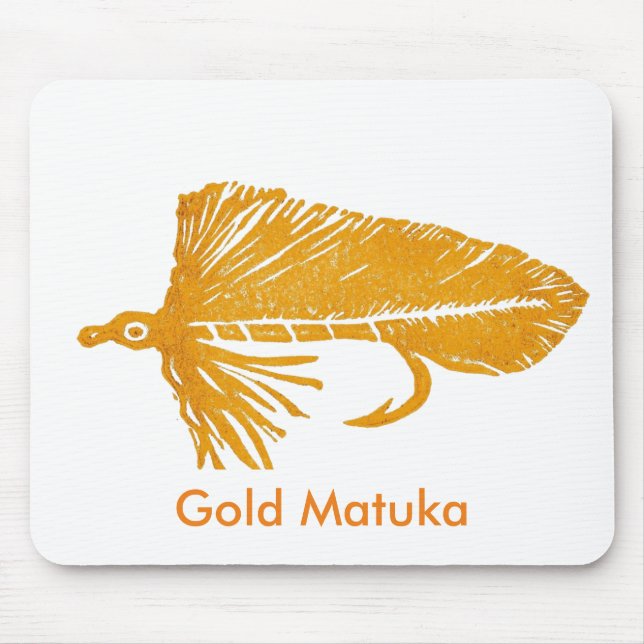 "Guld Matuka" Classic Trout Fly Mousepad Musmatta (Framsidan)