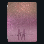 Guld Mauve Lila Sparkly Glitter Ombre Monogram iPad Pro Skydd<br><div class="desc">Den här eleganten, glamoreringen och chicen är perfekt för trendiget och snyggtens giriga flicka. Den har en faux utskriven glatt mörk guld glitter i mauve lila till pastellfärgad lila trippel gradient ombre. Den är modern, söt, giftig, unik och coola. Anpassa den här designen med din egen personlig-monogramfamilj namn och/eller initial....</div>