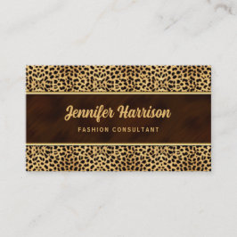 Guld med Cheetah Animal Print Visitkort