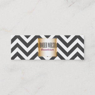 Guld med Chevron Mönster Contemporary Mini Visitkort