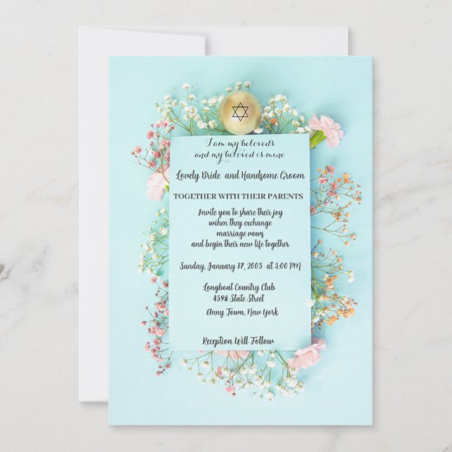 Guld med David Jewish stjärna Inbjudningar (Framsida)