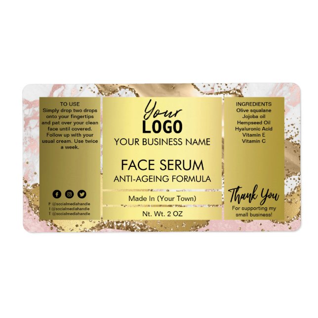 Guld med oljeskiffer Glitter Ansikte Fraktsedel (Framsidan)