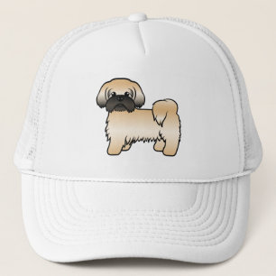 Guld med svart mask Shih Tzu Cute Tecknad hund Keps