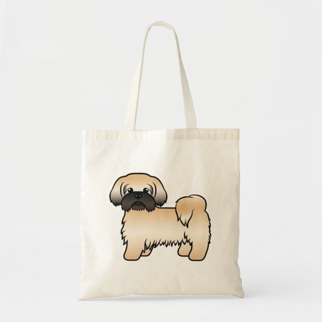 Guld med svart mask Shih Tzu Cute Tecknad hund Tygkasse (Framsidan)