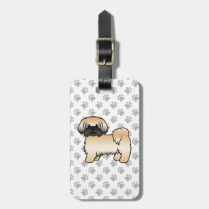 Guld med svart mask Shih Tzu hund & anpassad text Bagagebricka