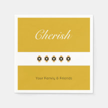 Guld med svart och vit Blommigt