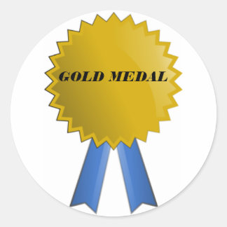 GULD MEDAL RUNT KLISTERMÄRKE