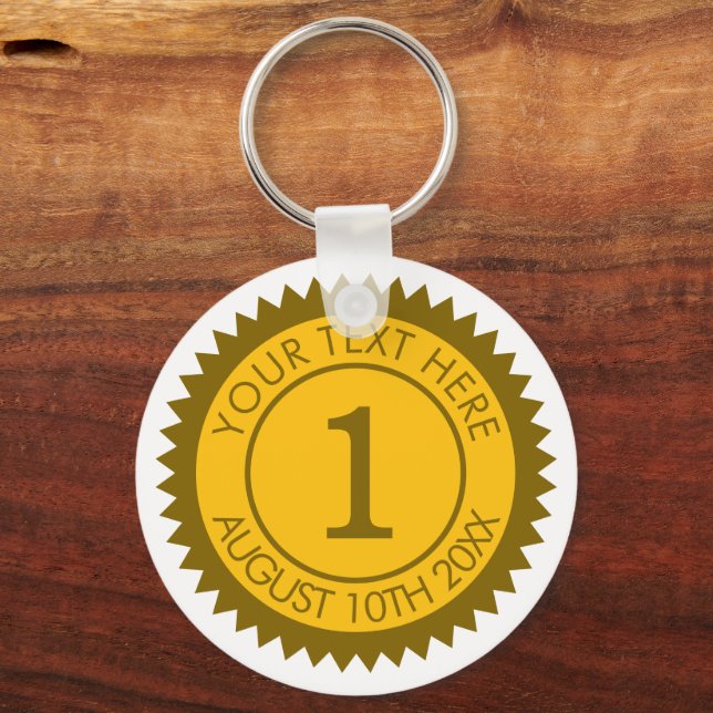 Guld medalförkämpe vinnare 1:a ställe segrare nyckelring (Framsida)