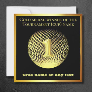 Guld medalj 1:a ställe-pristagaren grattis kort