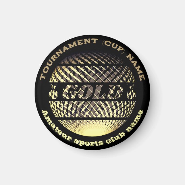 Guld medalj, 1:a ställe-segraren idrottsmästare magnet (Framsidan)