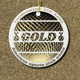 Guld medalj, 1:a ställe-segraren Sticker Julgransprydnad Keramik