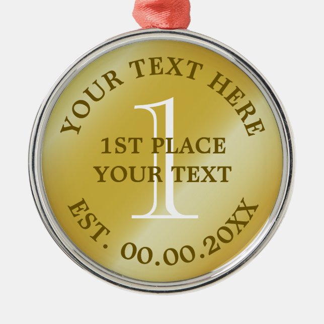 Guld medalj, medalj, medalj ställe, medalj, medalj julgransprydnad metall (Framsidan)