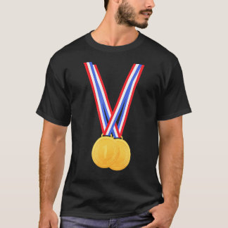 Guld-medaljer för vinnare och mästare t shirt