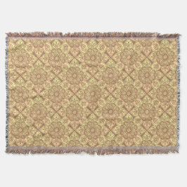 Guld Medallion Fringed Throw Blanket Filt