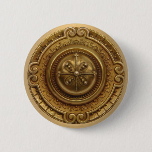 Guld Medallion Knapp