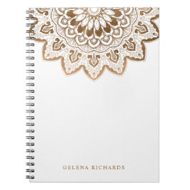 Guld Medallion Shimmer Mandala Anteckningsbok
