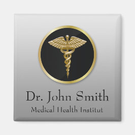 Guld Medical Caduceus - Magnet