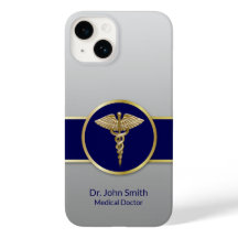 Guld Medical Caduceus Professionell Blue