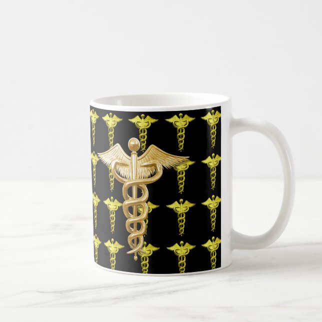 Guld- medicinsk Caduceus Kaffemugg (Höger)