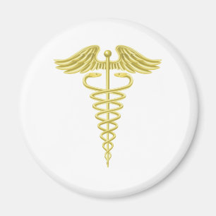 Guld- medicinskt symbol för Caduceus Magnet