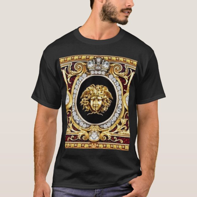 Guld Medusa ädelstenar  T Shirt (Framsida)