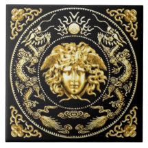 Guld Medusa och Mur Tile