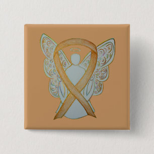 Guld-medvetande Ribbon Angel Anpassningsbar Art Pi Knapp