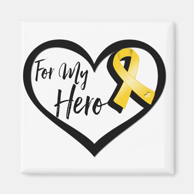 Guld-medvetandegörandeband för mitt Hero Magnet (Framsidan)