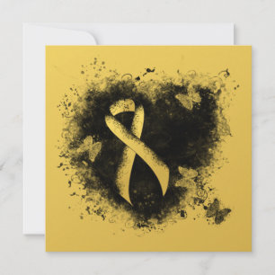 Guld-medvetandegrad Ribbon Grunge Heart