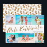 Guld Mele Kalikimaka 6 Foto Collage Jul  Ho Julkort<br><div class="desc">Skicka glädje denna högsäsong med dessa roliga, modernt utformade sex-fotocollage julkort! De är perfekta för att visa upp favoritbilder från din tropiska semester! Typografin lyder, "Mele Kalikimaka" i falskt guld folie, och baksidan av kortet innehåller ett matchande ananas mönster i falskt guld folie. Enkla och moderna - säkert för att...</div>