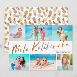 Guld Mele Kalikimaka 6 Foto Collage Jul Ho Julkort