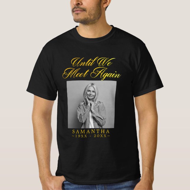 Guld Memorial Funeral Anpassningsbar Photo T-Shirt (Framsida)
