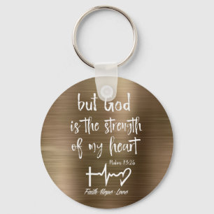 Guld men Gud Psalms Bible Verse Nyckelring