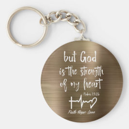 Guld men Gud Psalms Bible Verse Nyckelring