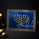 Guld Menorah Hanukkah-kort Helgkort<br><div class="desc">Helgdag temaobjekt designade av Umua. Tryckt och avsänt av Zazzle eller deras närstående företag.</div>