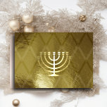 Guld Menorah Hanukkah-kort Helgkort<br><div class="desc">Helgdag temaobjekt designade av Umua. Tryckt och avsänt av Zazzle eller deras närstående företag.</div>