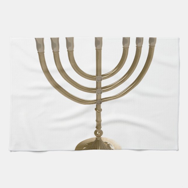 guld menorah kökshandduk (Horisontell)