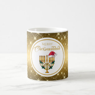 Guld Menorah Merry Chrismukkah Hanukkah Kaffemugg