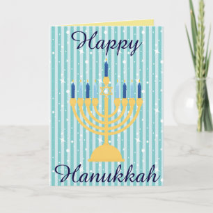 Guld- menoralycklig Hanukkah Helgkort