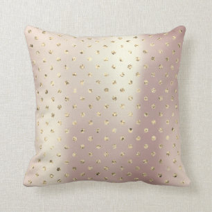 Guld- mer foxier rosa guld- rosa metallisk polka kudde