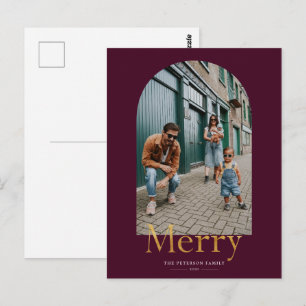 Guld Merry Arch Ram Photo jul Vykort