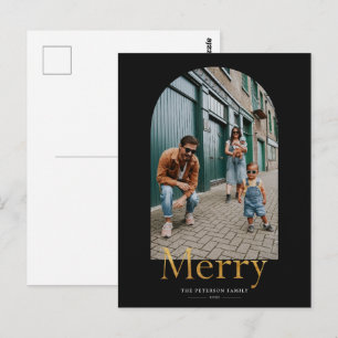 Guld Merry Arch Ram Photo Julvykort för fotopat Vykort