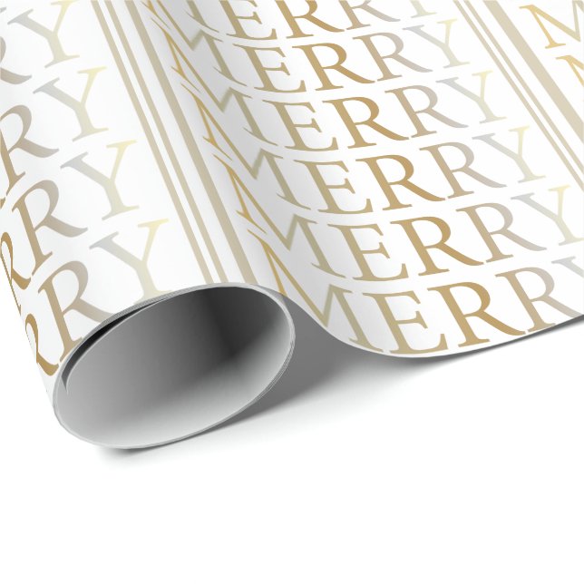 Guld Merry Helgdag Julafton Papper Presentpapper (Rullad Hörn)