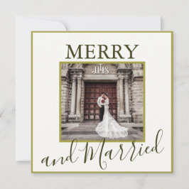 Guld Merry och Married Tack Photo Kort
