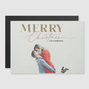 Guld Merry Script Serif jul Photo Magnet