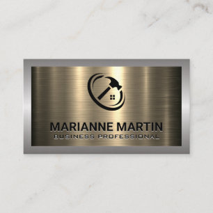 Guld Metall Aluminium Brushed Hammer-Logotyp i h Visitkort